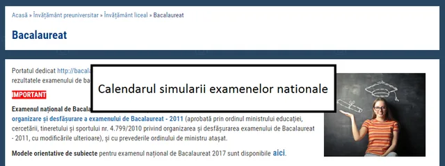 Calendarul simularii examenelor nationale